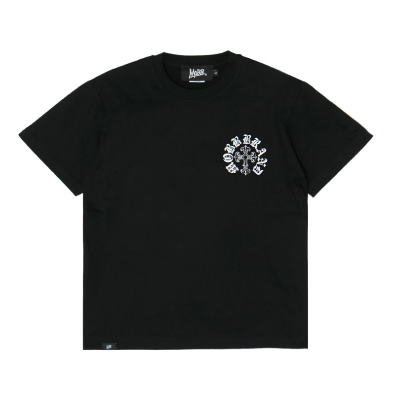 CROSS STUDS STONE T-SHIRT -BLACK-