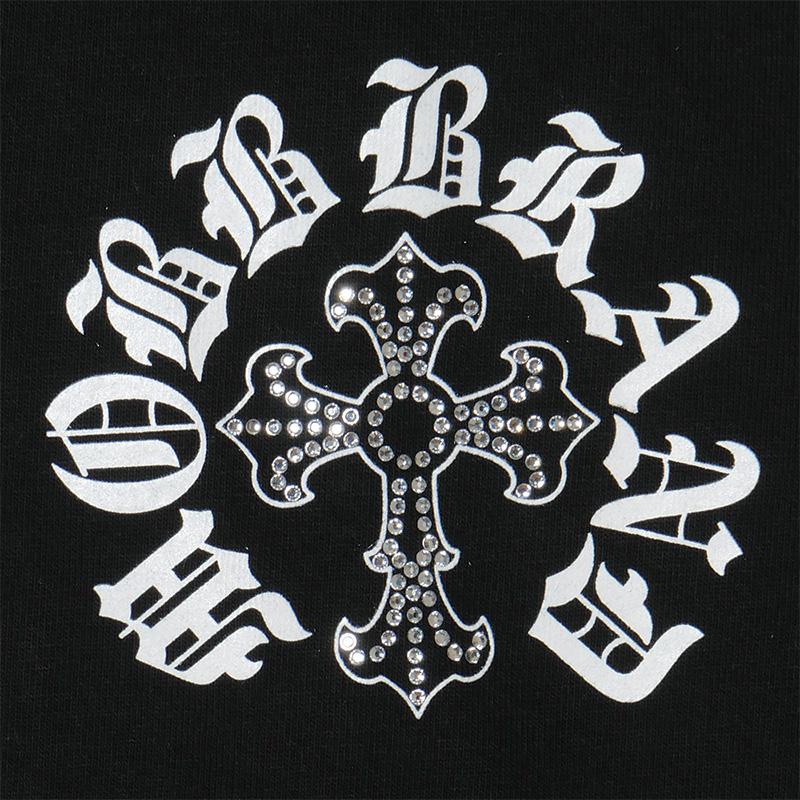 CROSS STUDS STONE T-SHIRT -BLACK-