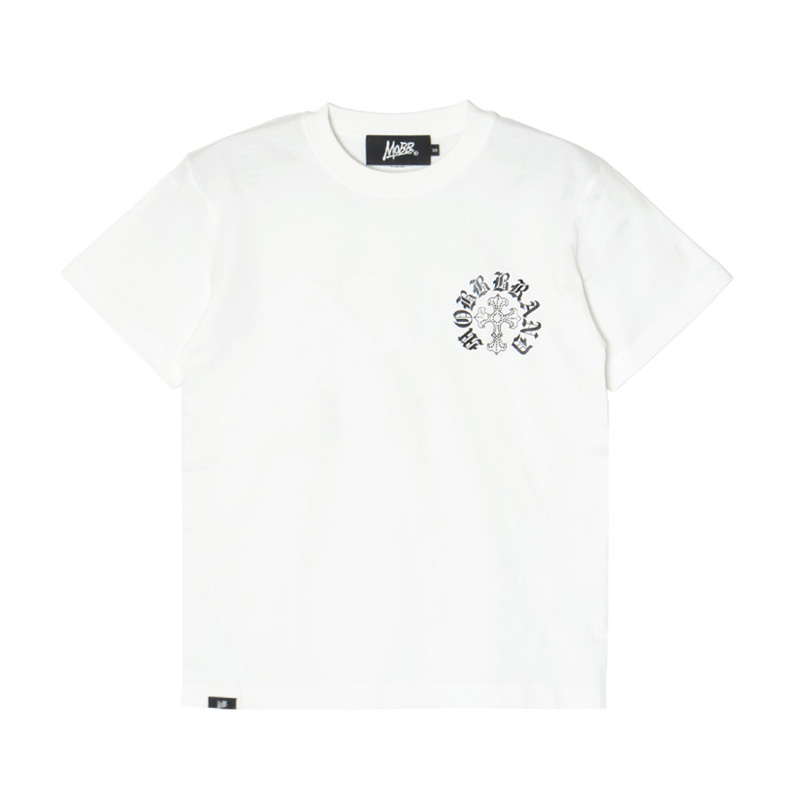 CROSS STUDS STONE T-SHIRT -WHITE-