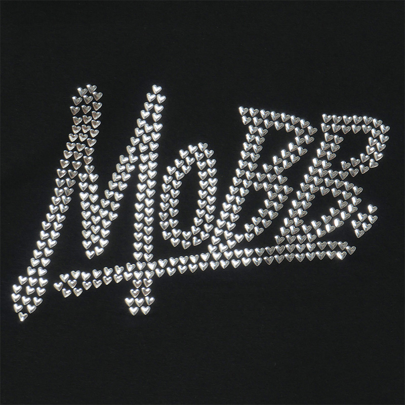 OG METAL HEART T-SHIRT -BLACK×SILVER-