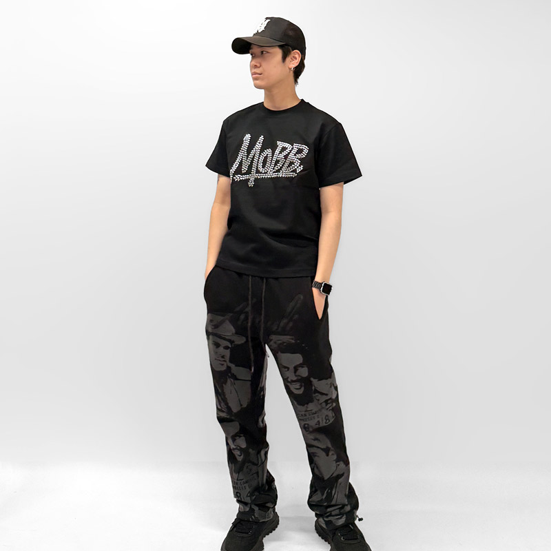 OG METAL HEART T-SHIRT -BLACK×SILVER-