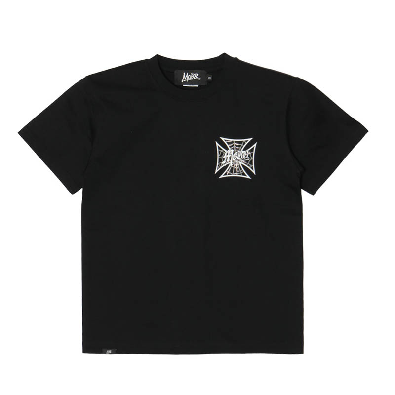 WEB CROSS T-SHIRT -BLACK-