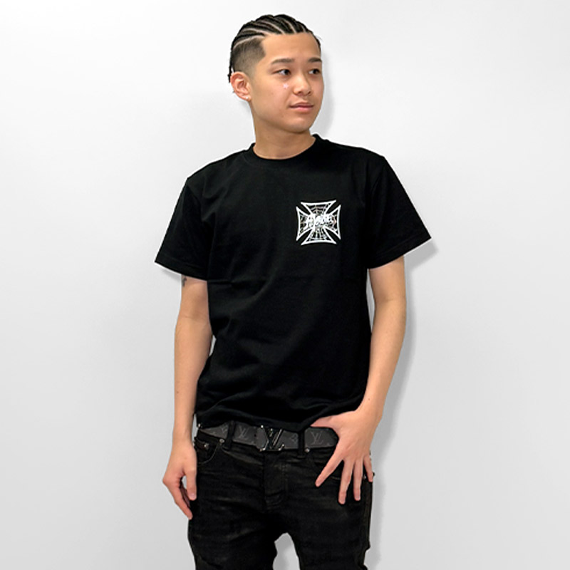 WEB CROSS T-SHIRT -BLACK-