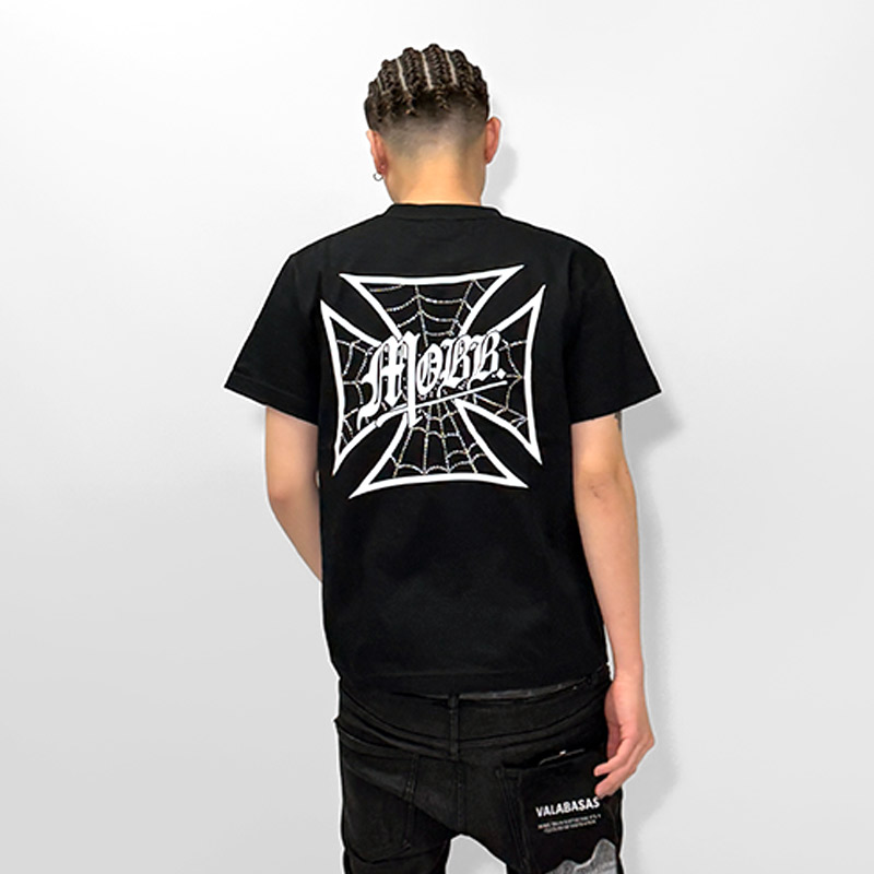 WEB CROSS T-SHIRT -BLACK-