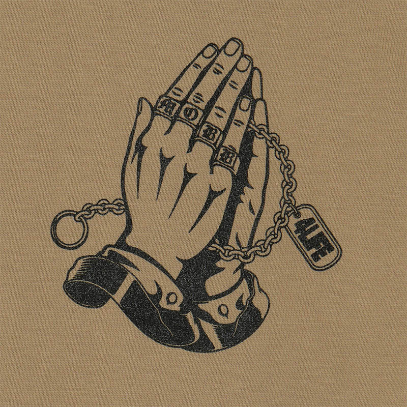 PRAY HANDS T-SHIRT -BEIGE-