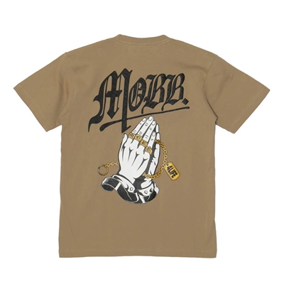 PRAY HANDS T-SHIRT -BEIGE-