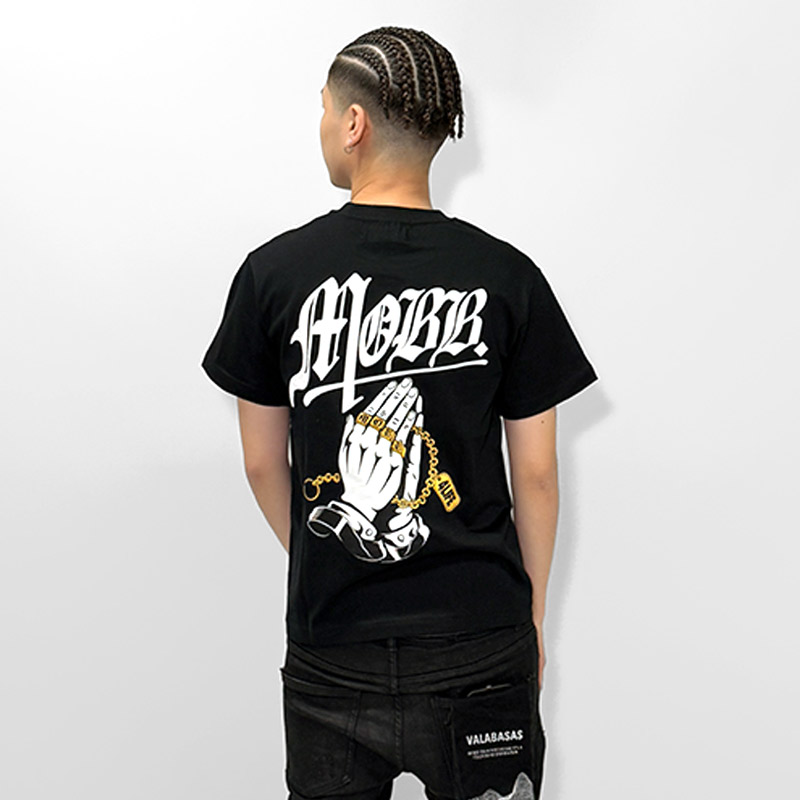 PRAY HANDS T-SHIRT -BLACK-