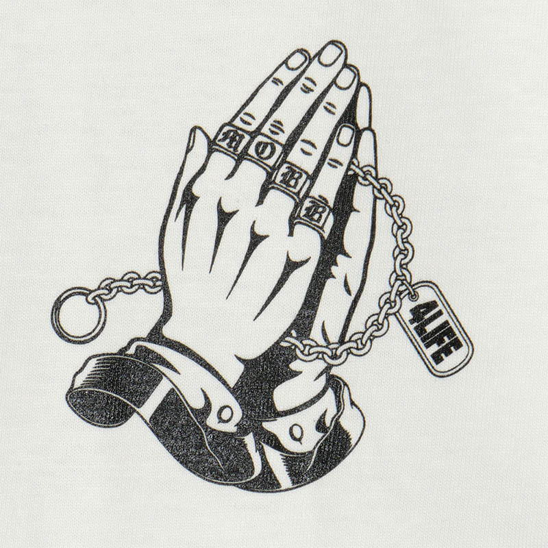 PRAY HANDS T-SHIRT -WHITE-