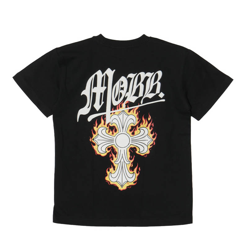 FLAME CROSS T-SHIRT -BLACK-