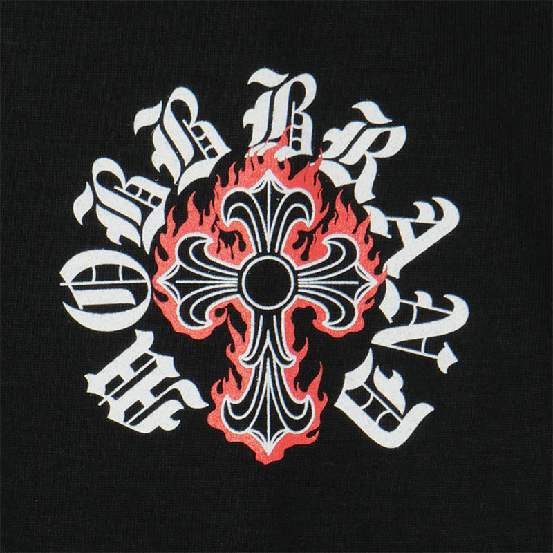 FLAME CROSS T-SHIRT -BLACK-