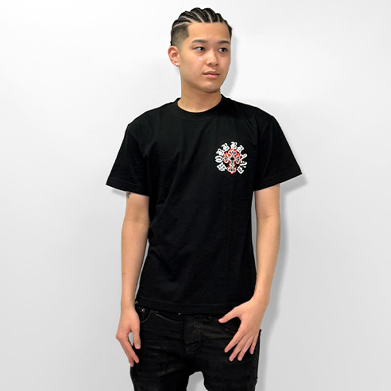 FLAME CROSS T-SHIRT -BLACK-