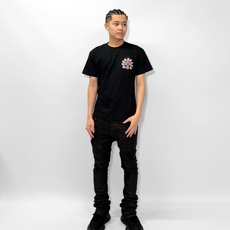 FLAME CROSS T-SHIRT -BLACK-