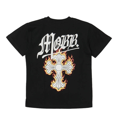 FLAME CROSS T-SHIRT -BLACK-