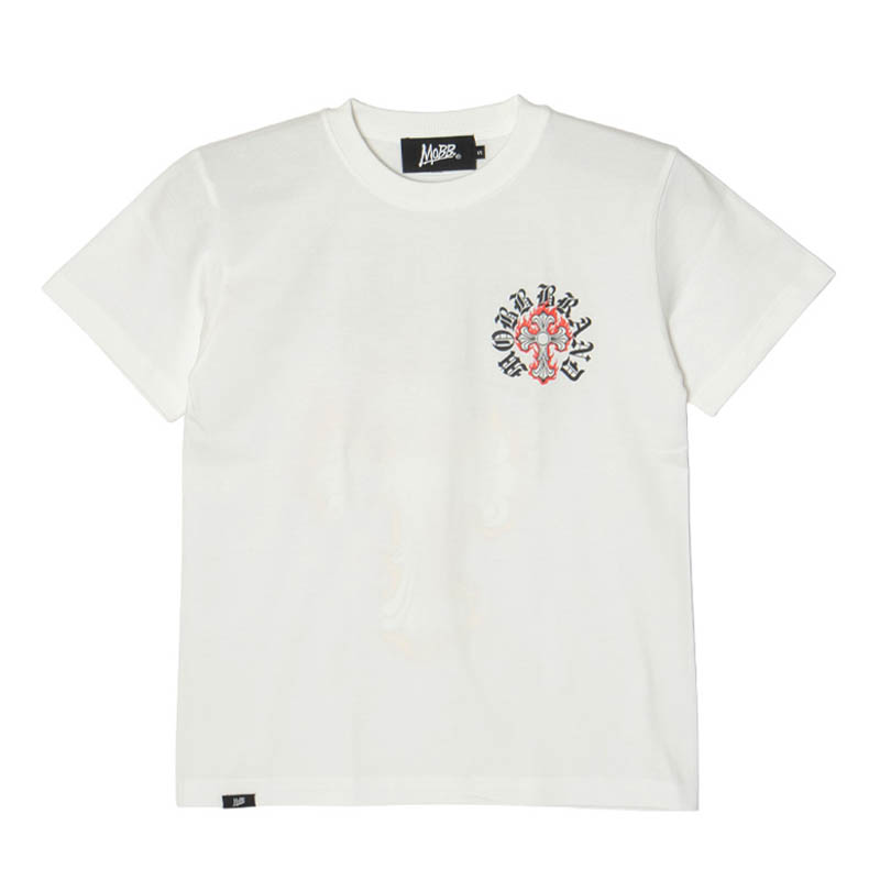 FLAME CROSS T-SHIRT -WHITE-
