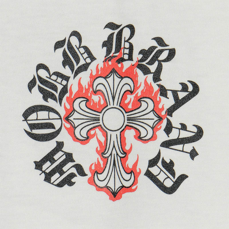 FLAME CROSS T-SHIRT -WHITE-