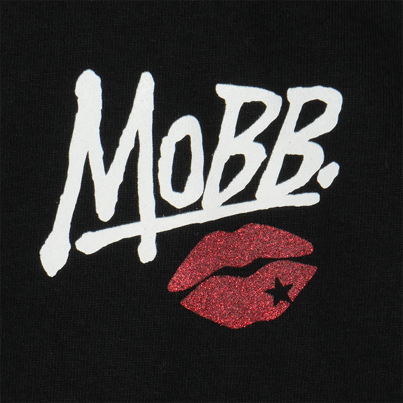 GLITTER KISS T-SHIRT -BLACK-