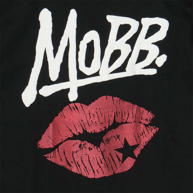 GLITTER KISS T-SHIRT -BLACK-