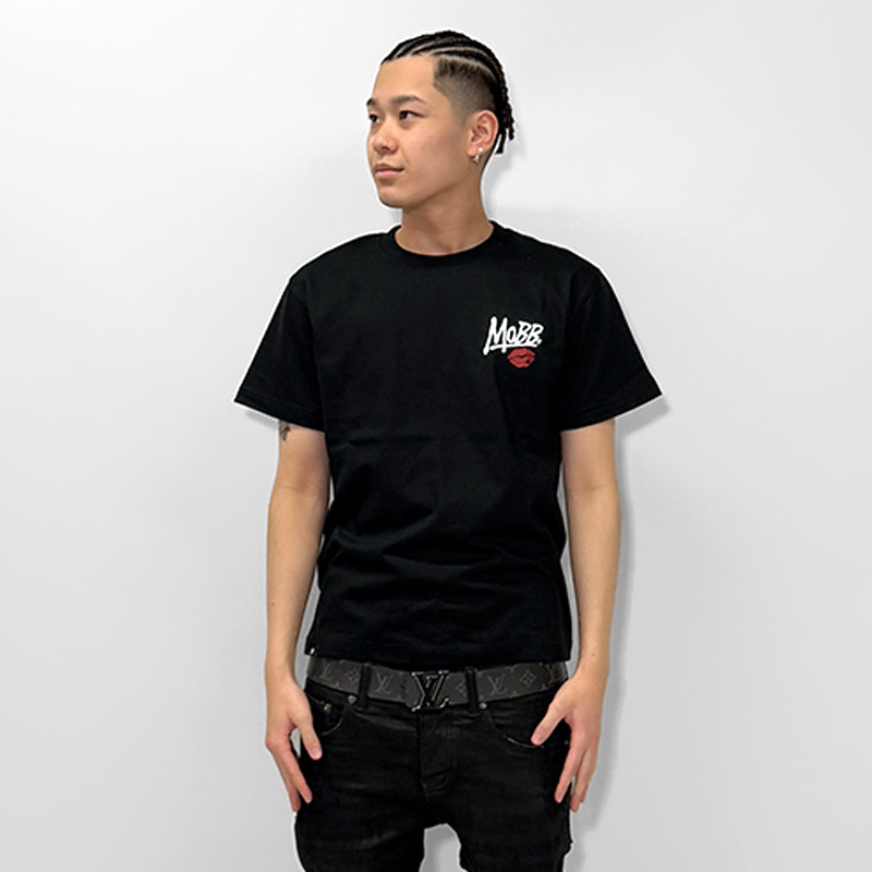 GLITTER KISS T-SHIRT -BLACK-