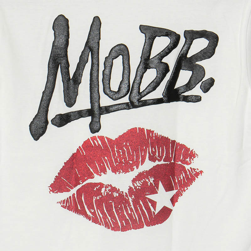 GLITTER KISS T-SHIRT -WHITE-