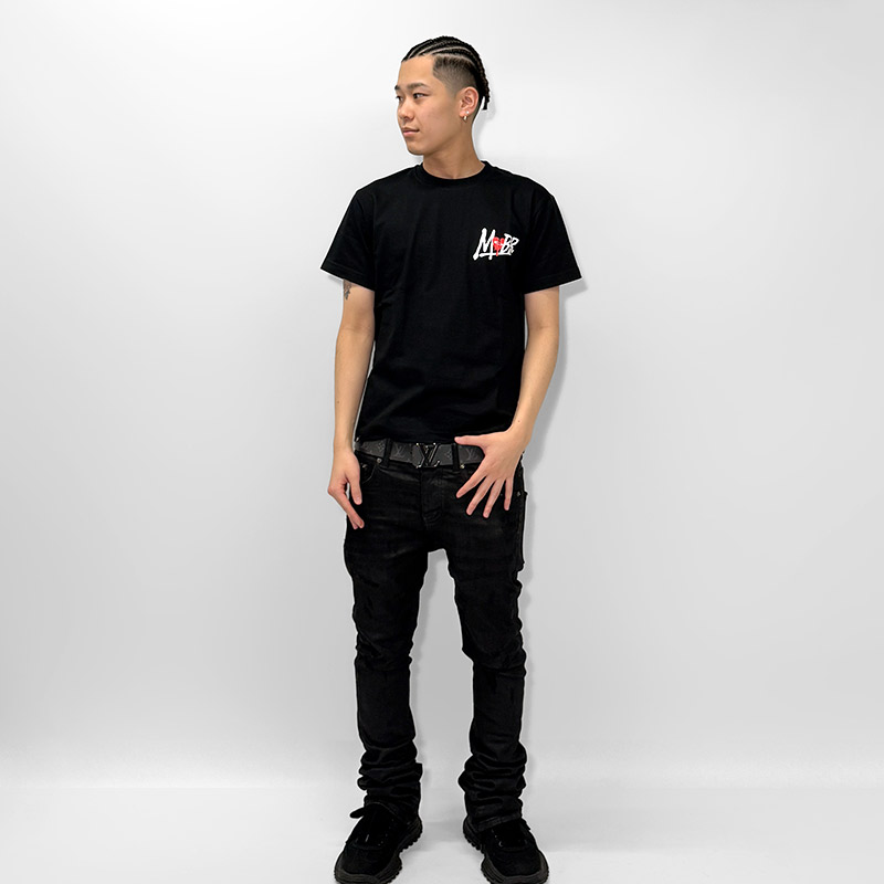 HEART BREAK T-SHIRT -BLACK-