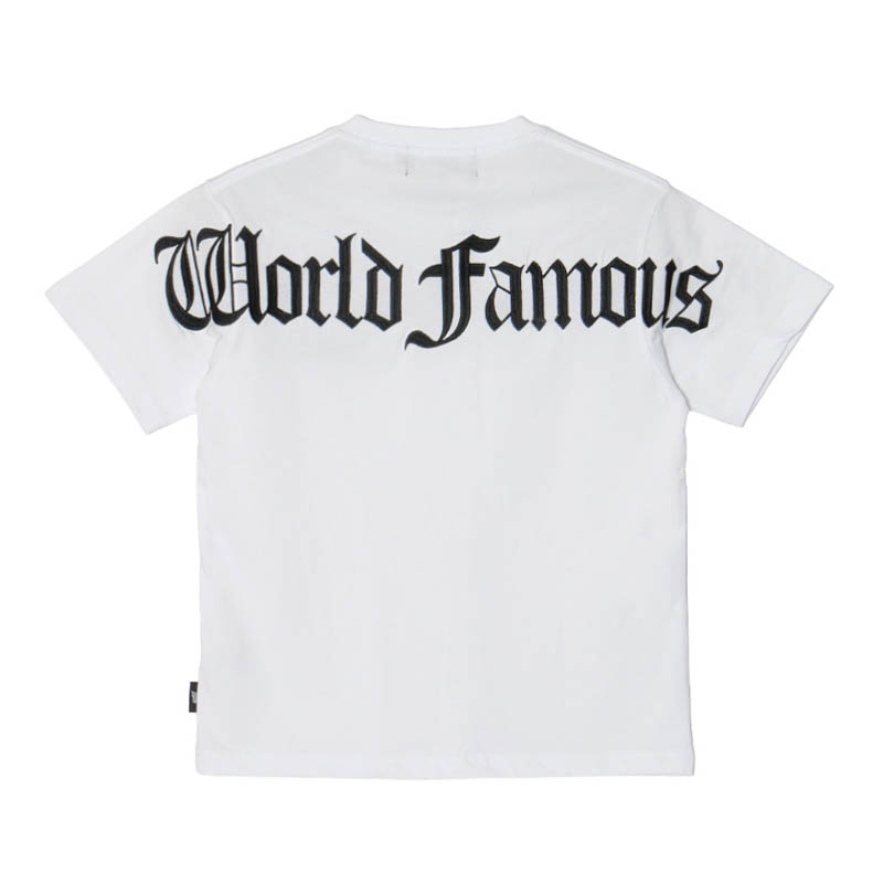 OLD LETTER EMBROIDERY T-SHIRT -WHITE-