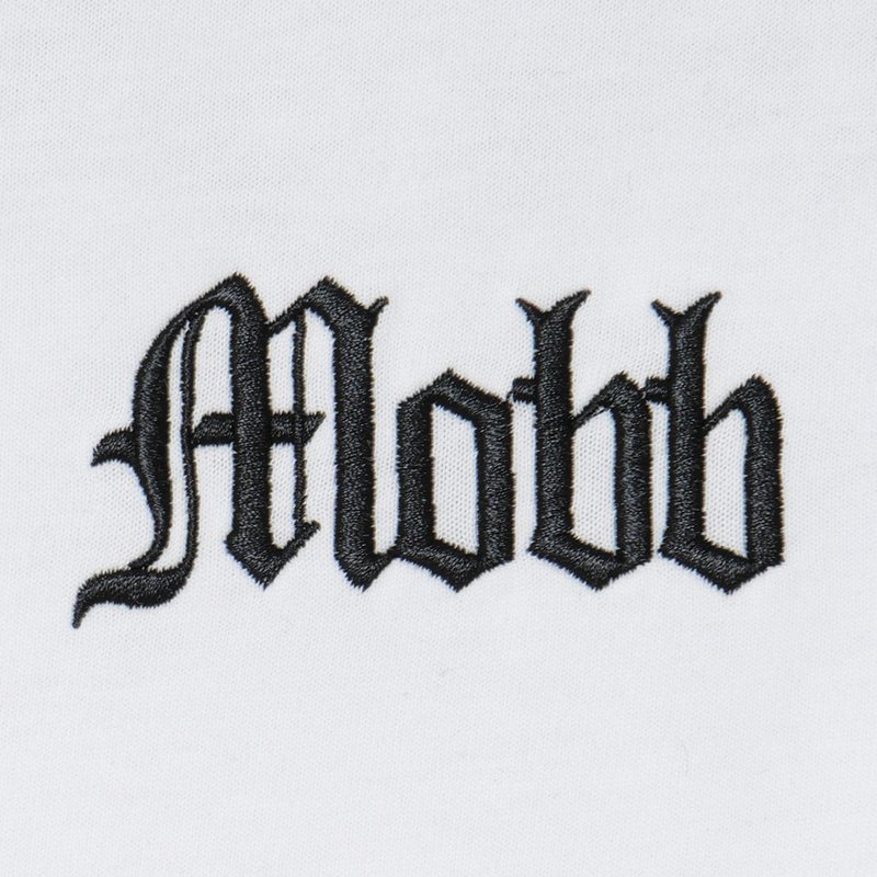 OLD LETTER EMBROIDERY T-SHIRT -WHITE-