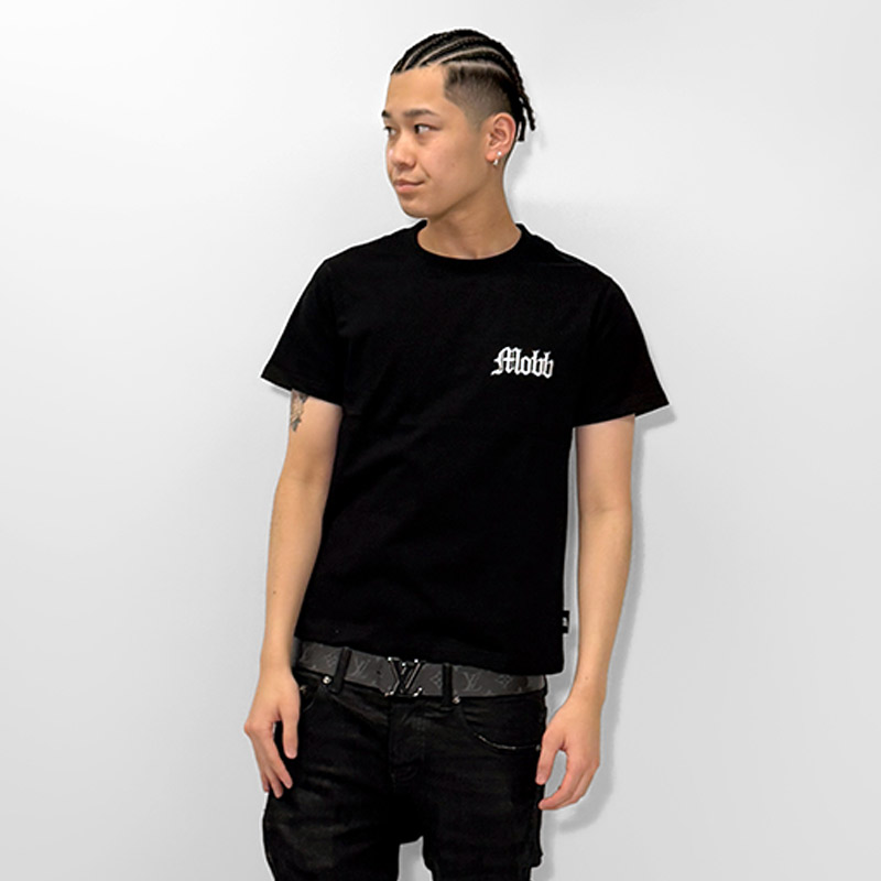 OLD LETTER EMBROIDERY T-SHIRT -WHITE-