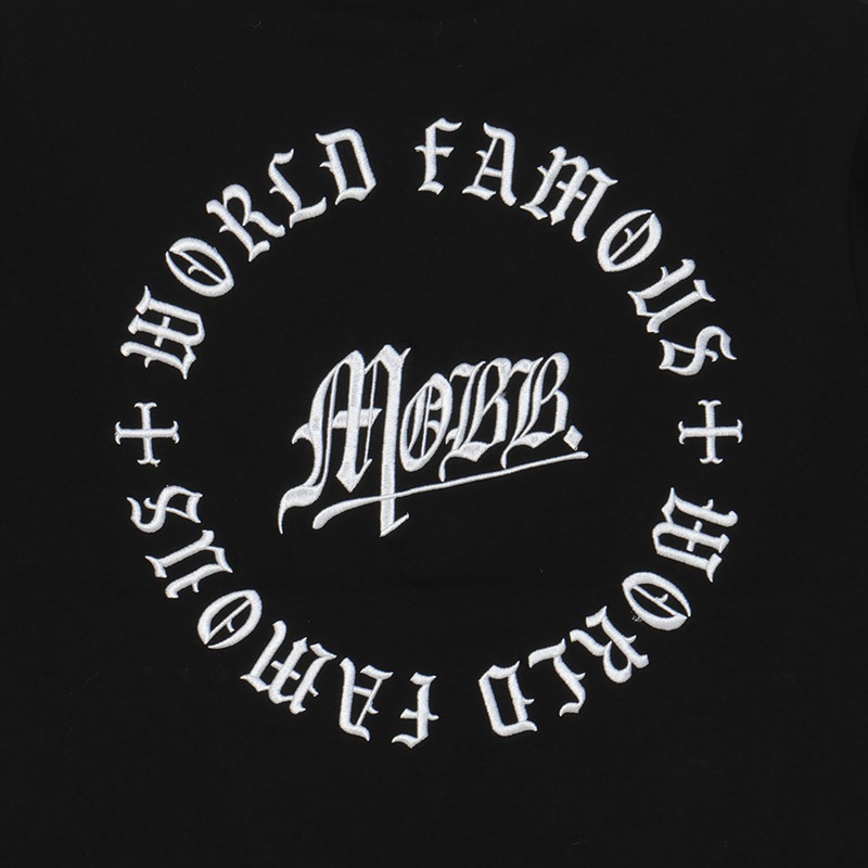 OLD CIRCLE EMBROIDERY T-SHIRT -BLACK-