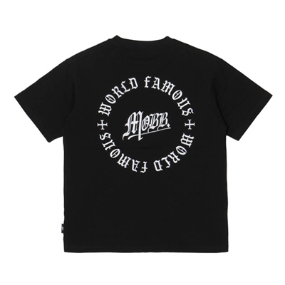 OLD CIRCLE EMBROIDERY T-SHIRT -BLACK-