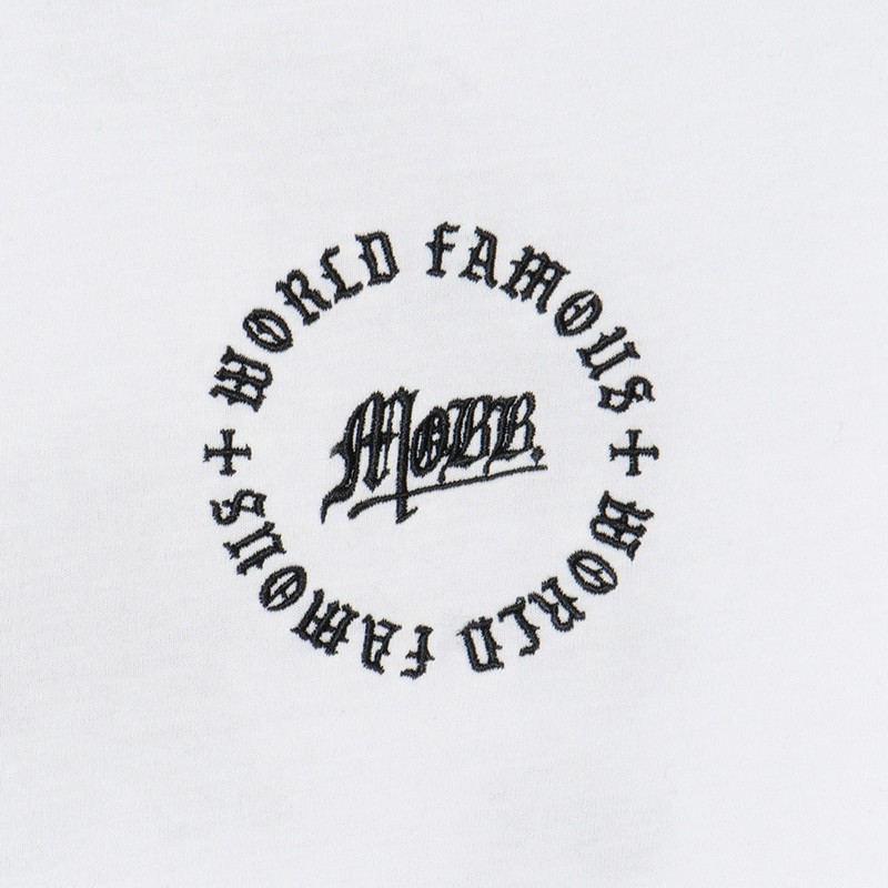 OLD CIRCLE EMBROIDERY T-SHIRT -WHITE-