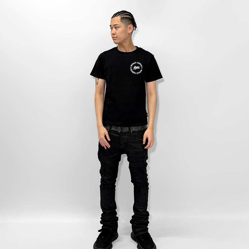 OLD CIRCLE EMBROIDERY T-SHIRT -WHITE-