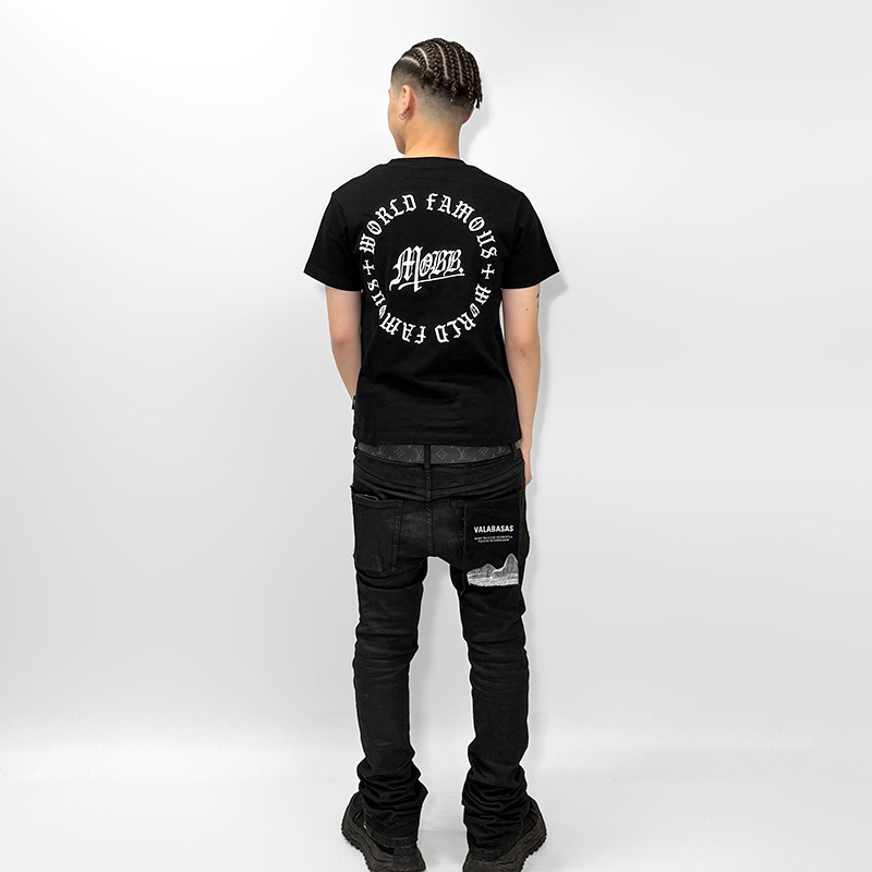 OLD CIRCLE EMBROIDERY T-SHIRT -WHITE-