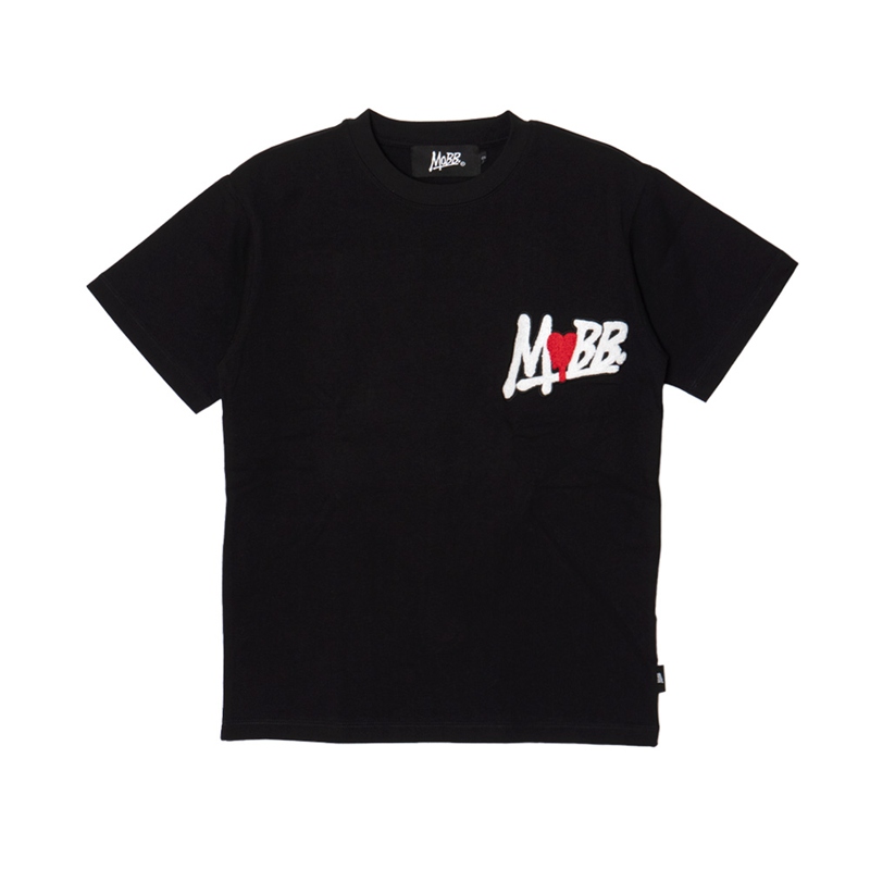 HEART DRIP BIG WAPPEN T-SHIRT -BLACK-