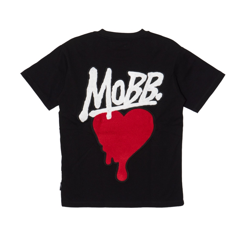 HEART DRIP BIG WAPPEN T-SHIRT -BLACK-