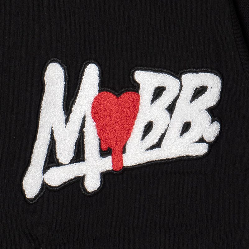 HEART DRIP BIG WAPPEN T-SHIRT -BLACK-