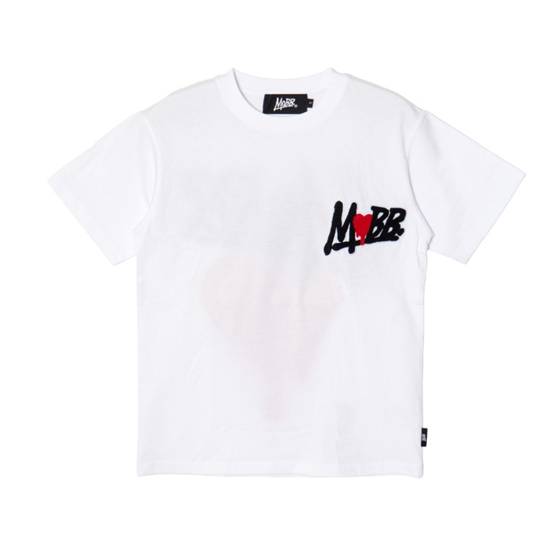 HEART DRIP BIG WAPPEN T-SHIRT -WHITE-