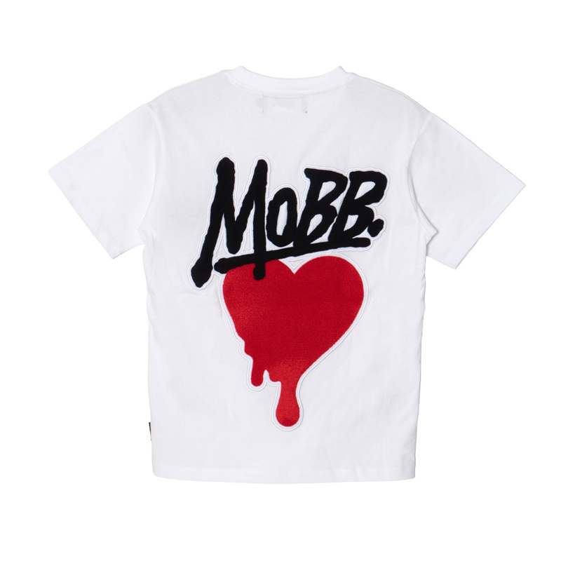 HEART DRIP BIG WAPPEN T-SHIRT -WHITE-