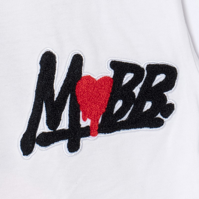 HEART DRIP BIG WAPPEN T-SHIRT -WHITE-