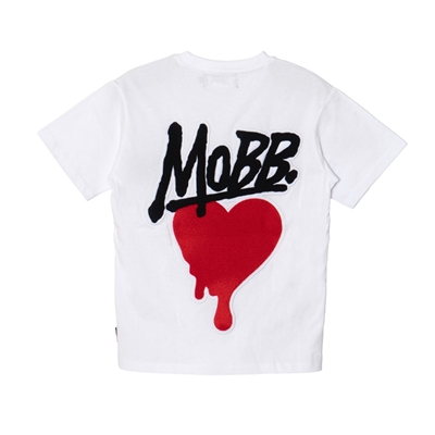 HEART DRIP BIG WAPPEN T-SHIRT -WHITE-
