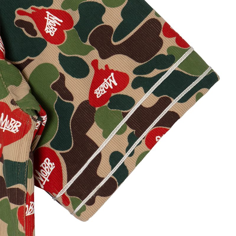 HEART DRIP CAMO BASEBALL SHIRT -BEIGE-