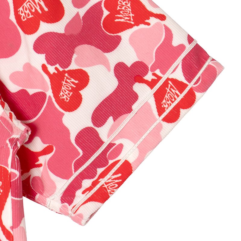 HEART DRIP CAMO BASEBALL SHIRT -PINK-