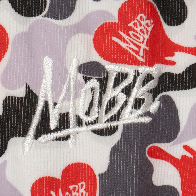 HEART DRIP CAMO BASEBALL SHIRT -WHITE-