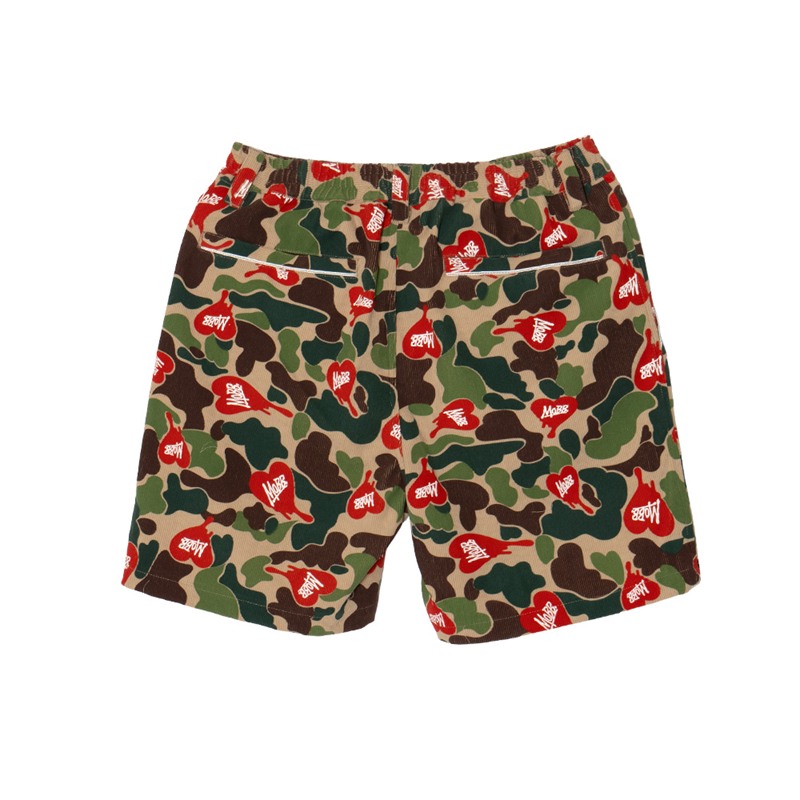 HEART DRIP CAMO SHORTS -BEIGE-