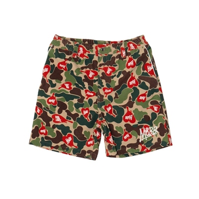 HEART DRIP CAMO SHORTS -BEIGE-