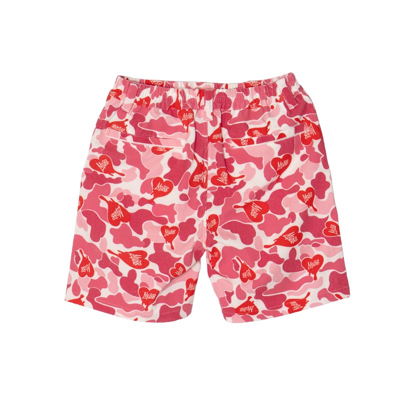 HEART DRIP CAMO SHORTS -PINK-