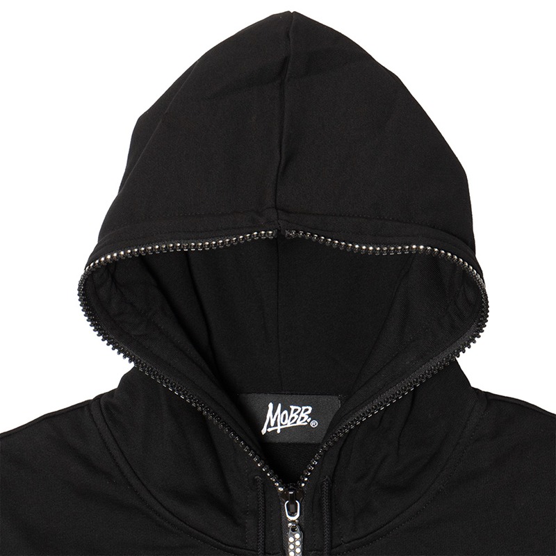 OG STONE ZIP S/S HOODIE -BLACK-