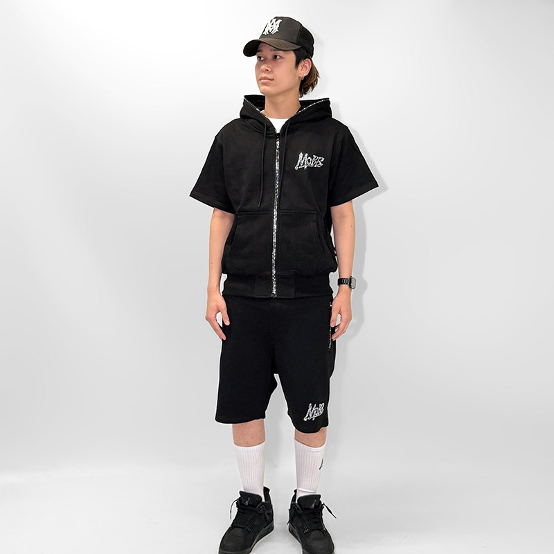 OG STONE ZIP SHORTS -BLACK-