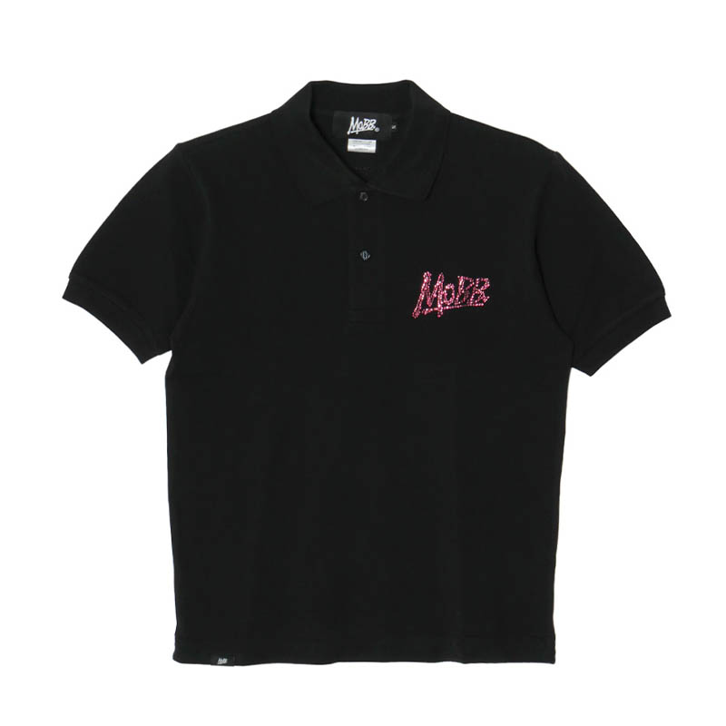 OG STONE POLO SHIRT -BLACK×PINK-