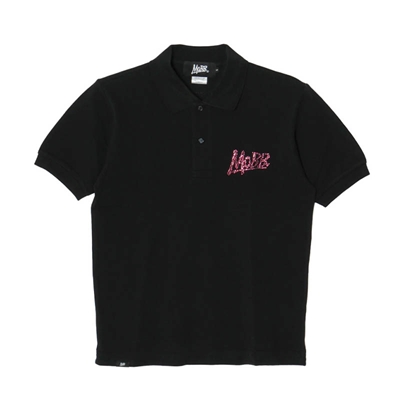 OG STONE POLO SHIRT -BLACK×PINK-