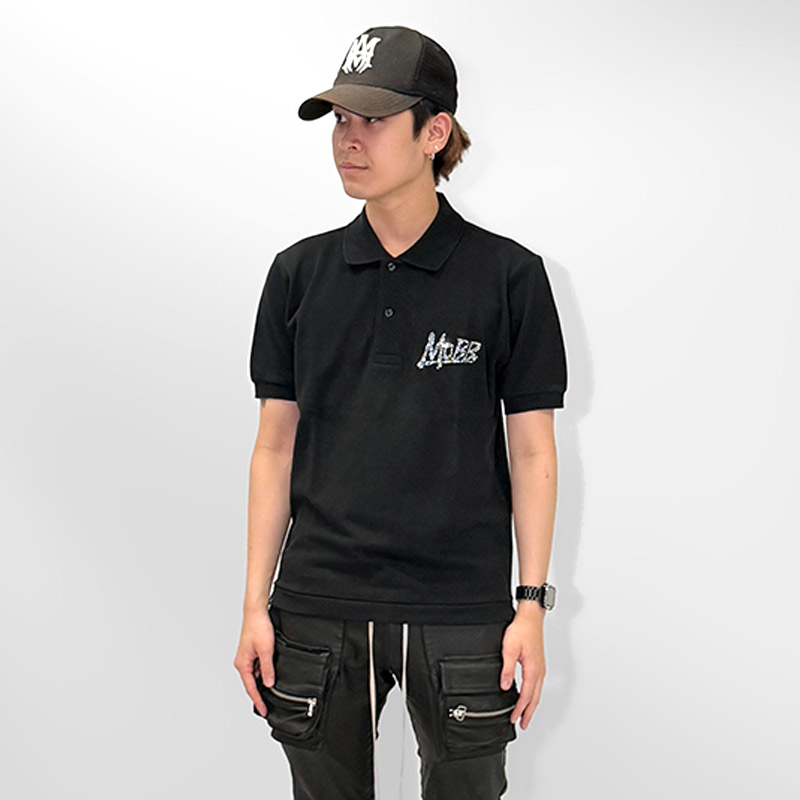 OG STONE POLO SHIRT -BLACK×WHITE-
